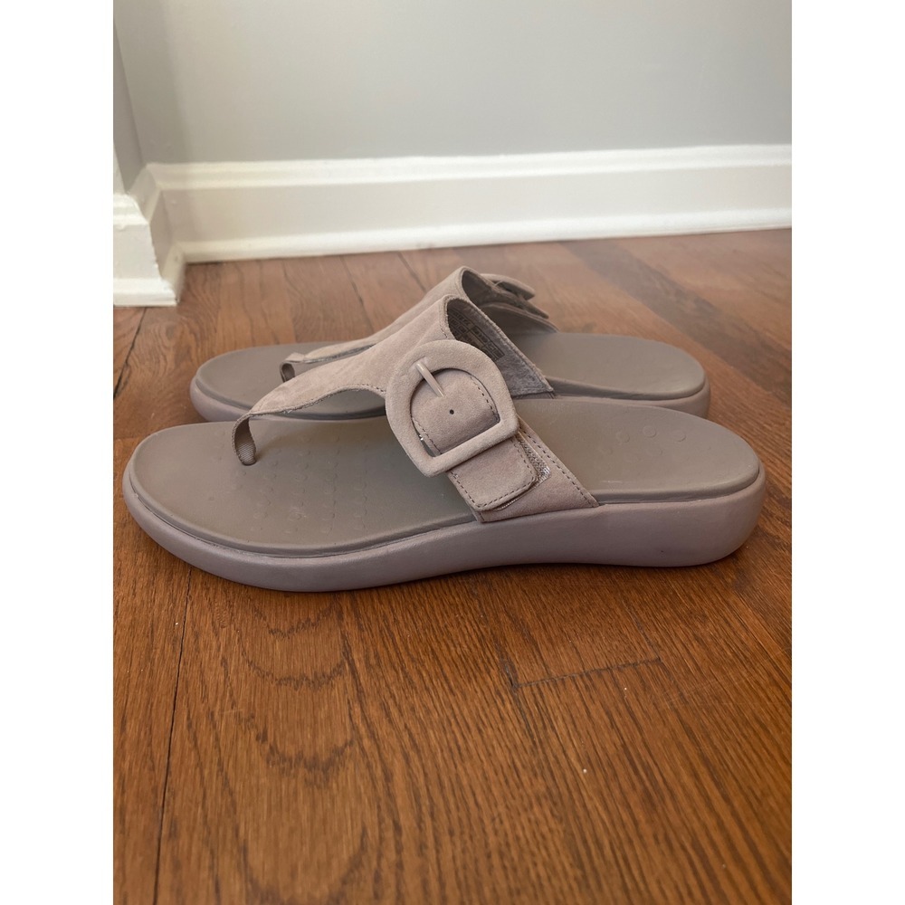 Vionic Recovery Rx Suede Comfort Sandal Womens Size 11 Taupe